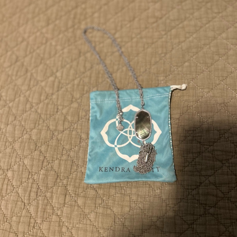 Kendra Scott Silver and Iridescent Necklace. Comes with bag.